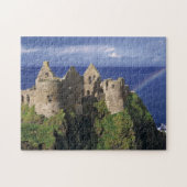 Een regenboogstaking middeleeuwse Dunluce Castle Legpuzzel (Horizontaal)