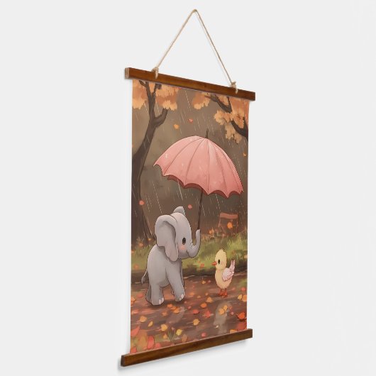 Een regendruppel van vriendelijkheid hangend wandkleed (Gebogen)