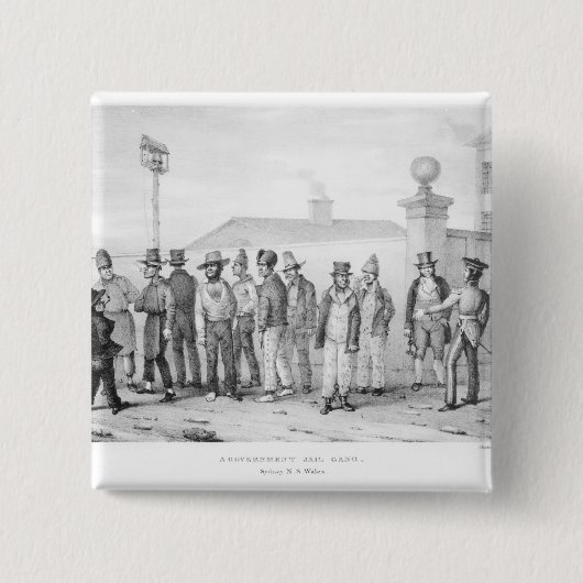 Een regering-Jail Gang Vierkante Button 5,1 Cm (Voorkant)
