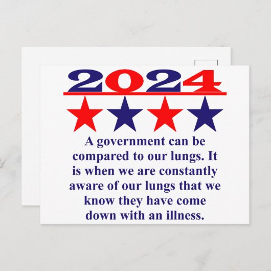 Een regering kan worden vergeleken - politieke pri briefkaart (Voorkant / Achterkant)