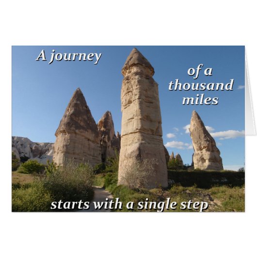 Een reis begint met één stap. (Voorkant Horizontaal)