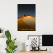 Een reis begint met een stap, Sinaasappel & Blauwe Poster (Thuiskantoor)