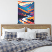 Een reis door kleurrijke bergen canvas afdruk (Insitu (Slaapkamer))