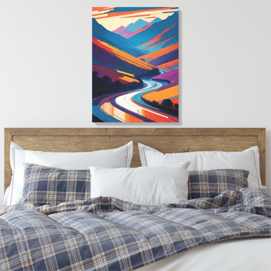 Een reis door kleurrijke bergen canvas afdruk (Insitu (Slaapkamer))