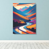 Een reis door kleurrijke bergen canvas afdruk (Insitu (Houten vloer))