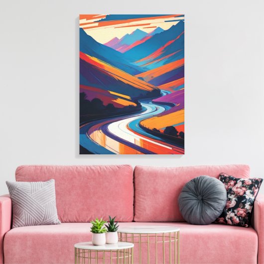 Een reis door kleurrijke bergen canvas afdruk (Insitu (Woonkamer))