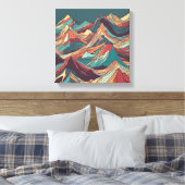 Een reis door kleurrijke bergen canvas afdruk (Insitu (Slaapkamer))