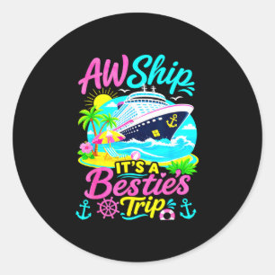 Een reis met beste vriendinnen cruise passend reiz ronde sticker