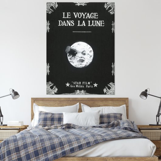 Een reis naar de  film van de Moon Canvas Afdruk (Insitu (Slaapkamer))