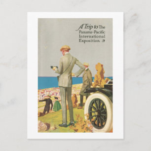 Een reis naar de internationale tentoonstelling va briefkaart