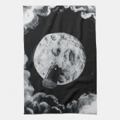 Een reis naar de maan (B&W) Theedoek (Verticaal)