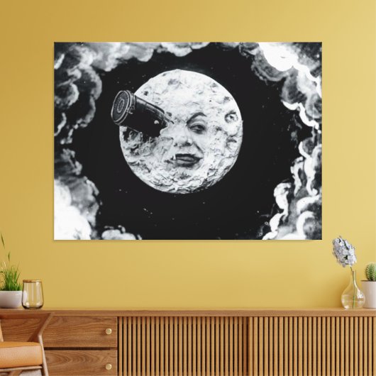 Een reis naar de maan canvas afdruk (Insitu (Woonkamer))