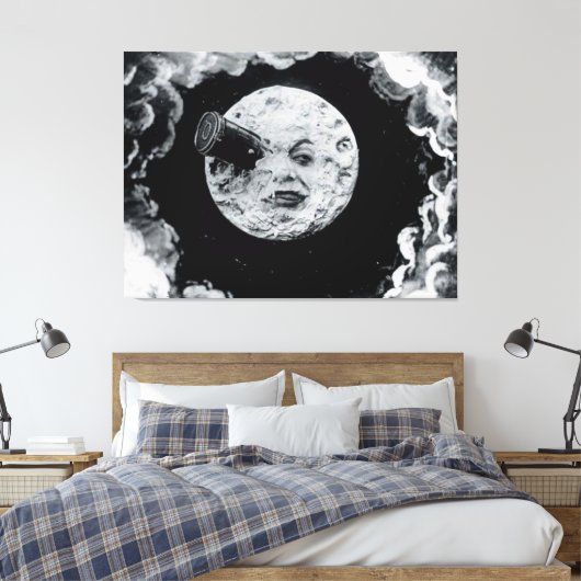 Een reis naar de maan canvas afdruk (Insitu (Slaapkamer))