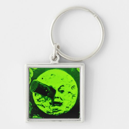 Een reis naar de maan (Martian Retro Green) Sleutelhanger (Voorkant)