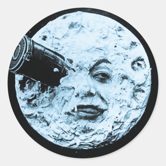 Een reis naar de maan ronde sticker (Voorkant)