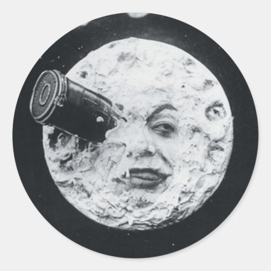 Een reis naar de maan ronde sticker (Voorkant)