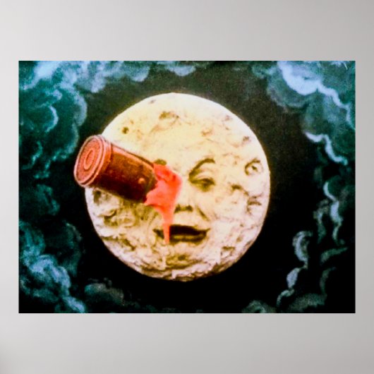 Een reis naar de maan Vintage Poster (Voorkant)