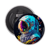 Een reis naar de sterren: kosmische Odyssey Button Flesopener (Voorkant)