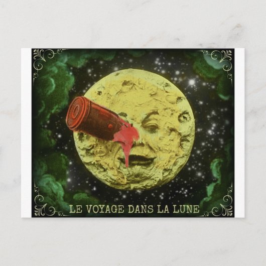 Een reis naar het maan briefkaart (Voorkant)