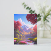 Een reis naar het meer bij de Mountain's Step Briefkaart (Staand voorkant)