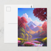 Een reis naar het meer bij de Mountain's Step Briefkaart (Voorkant / Achterkant)