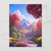 Een reis naar het meer bij de Mountain's Step Briefkaart (Voorkant)