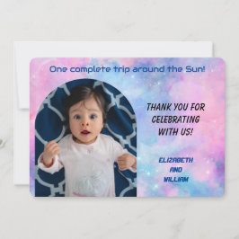 Een reis rond de zon Foto Dank u kaart