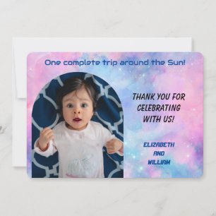 Een reis rond de zon Foto Dank u kaart