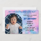 Een reis rond de zon Foto Verjaardag uitnodiging (Voorkant)