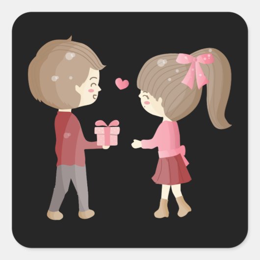 Een reis samen ❤️ vierkante sticker (Voorkant)