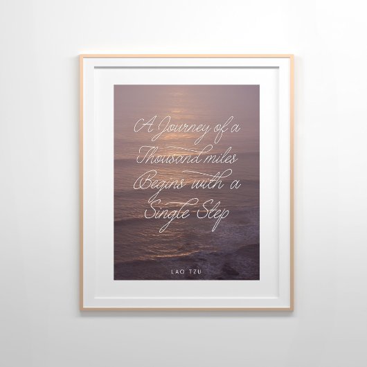 Een reis van 1000 km Lao Tzu Poster