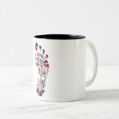 Een reis van 100 km tweekleurige koffiemok (Voorkant rechts)