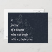 "Een reis..." Zen Proverb. Briefkaart (Voorkant / Achterkant)