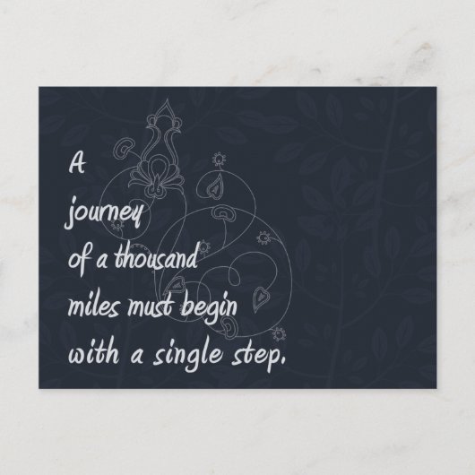 "Een reis..." Zen Proverb. Briefkaart (Voorkant)