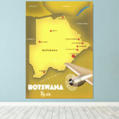 Een  reisposter in Botswana. Canvas Afdruk (Insitu (Houten vloer))