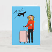 één reizende persoon illustratie kaart (Voorkant)