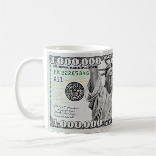 Een rekening van één miljoen dollar koffiemok
