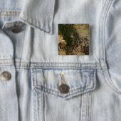 Een relatief duidelijke dag vierkante button 5,1 cm (In situ)