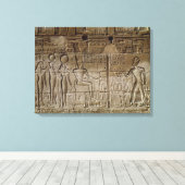 Een reliëf met Seti I die een aanbod doet Canvas Afdruk (Insitu (Houten vloer))