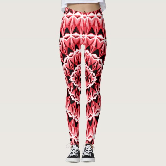 Een reliëftekening rood "Ratti_Creative_Arts" Legg Leggings (Voorkant)