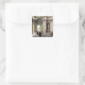 Een renaissance Hall Vierkante Sticker (Tas)