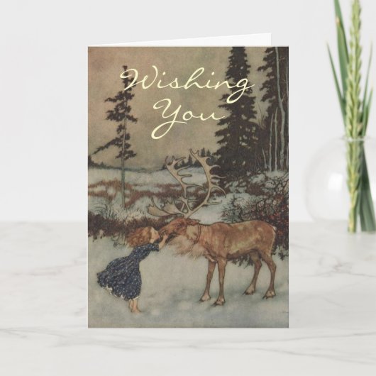 Een rendier kerst Kaart (Voorkant)