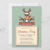 Een rendiertje met een zonnebril op een motorfiets kaart (Voorkant)