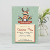 Een rendiertje met een zonnebril op een motorfiets kaart (Staand voorkant)