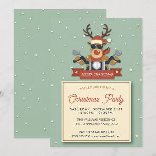 Een rendiertje met een zonnebril op een motorfiets kaart