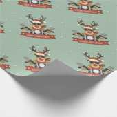 Een rendierzonnebril op motorfiets cadeaupapier (Hoek)