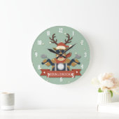 Een rendierzonnebril op motorfiets grote klok (Huis)