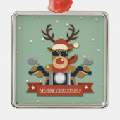 Een rendierzonnebril op motorfiets metalen ornament (Voorkant)