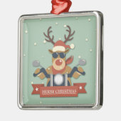 Een rendierzonnebril op motorfiets metalen ornament (Links)