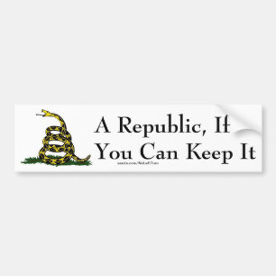 Een Republiek als u het Bumpersticker kunt houden